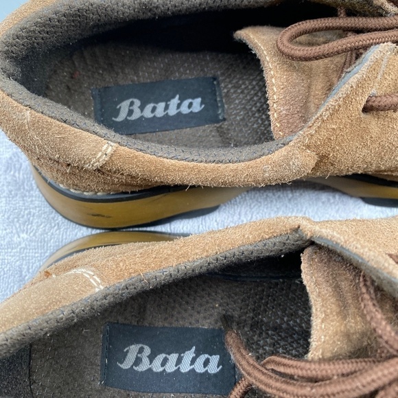 Bata Shoes Mens Size 10 Tan Suede Lace Up Causal Loafers - Picture 7 of 14